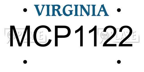 MCP1122 Virginia License Plate