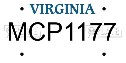 MCP1177 Virginia License Plate