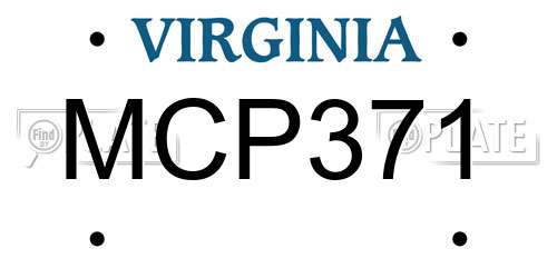 MCP371 Virginia License Plate