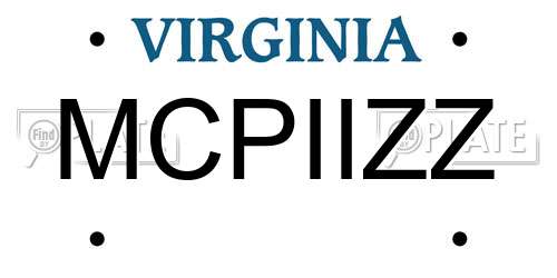 MCPIIZZ Virginia License Plate