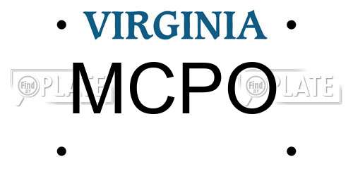 MCPO Virginia License Plate