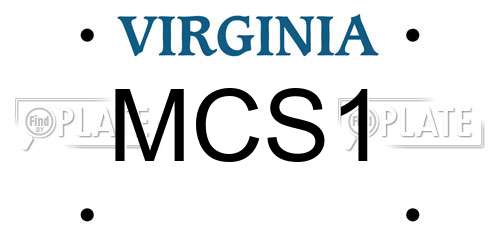 MCS1 Virginia License Plate