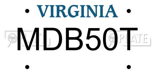 MDB50T Virginia License Plate