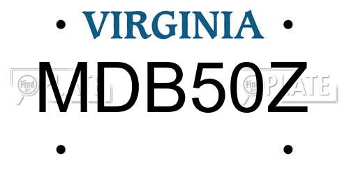 MDB50Z Virginia License Plate