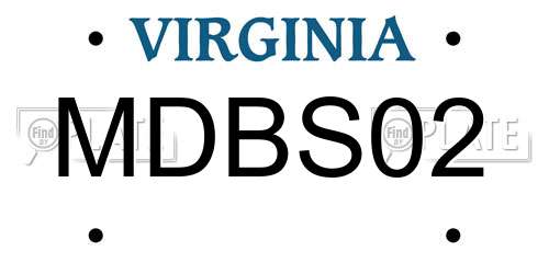 MDBS02 Virginia License Plate