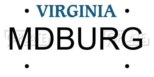 MDBURG Virginia License Plate