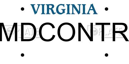 MDCONTR Virginia License Plate