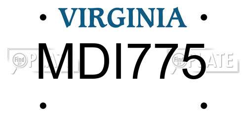 MDI775 Virginia License Plate