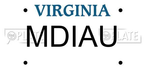 MDIAU Virginia License Plate