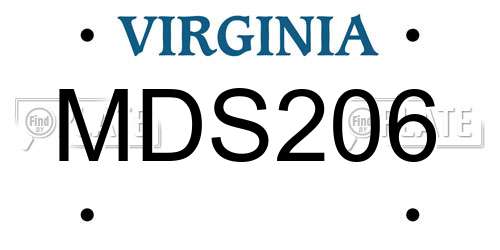 MDS206 Virginia License Plate