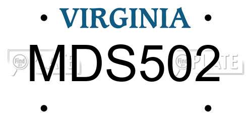 MDS502 Virginia License Plate