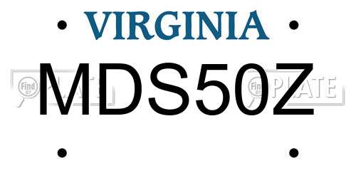 MDS50Z Virginia License Plate