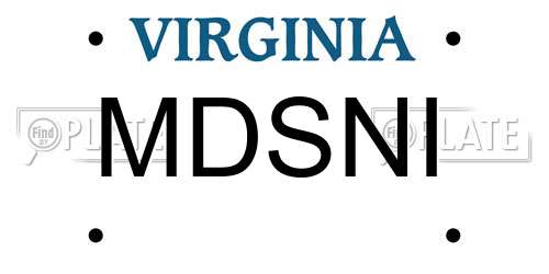 MDSNI Virginia License Plate