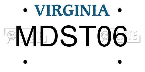 MDST06 Virginia License Plate