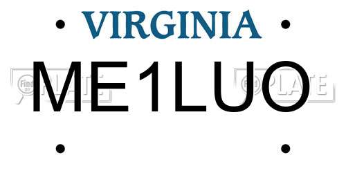 ME1LUO Virginia License Plate
