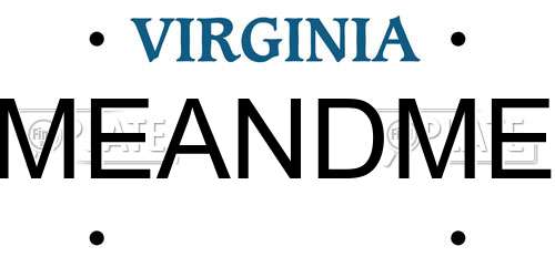 MEANDME Virginia License Plate