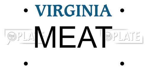 MEAT Virginia License Plate