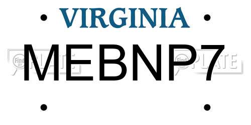 MEBNP7 Virginia License Plate