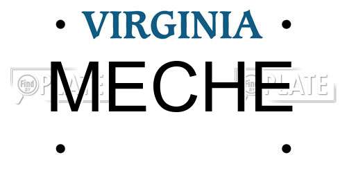 MECHE Virginia License Plate