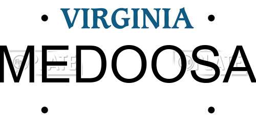 MEDOOSA Virginia License Plate