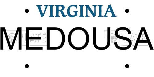 MEDOUSA Virginia License Plate