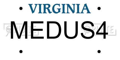 MEDUS4 Virginia License Plate