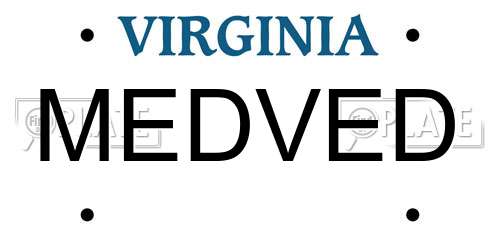 MEDVED Virginia License Plate