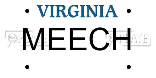 MEECH Virginia License Plate