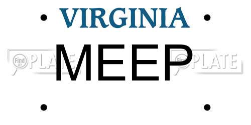 MEEP Virginia License Plate
