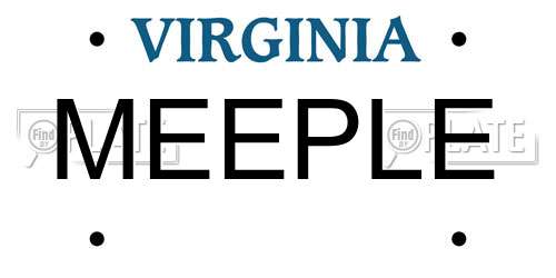 MEEPLE Virginia License Plate