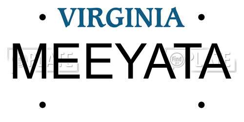 MEEYATA Virginia License Plate