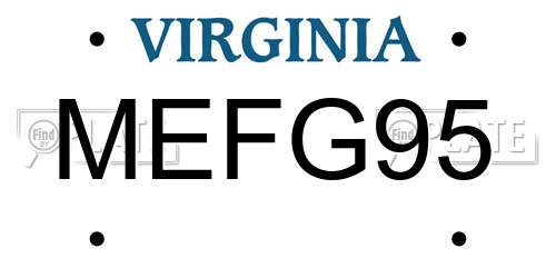 MEFG95 Virginia License Plate