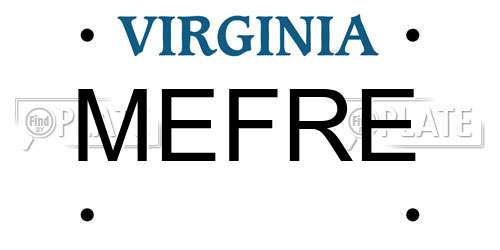 MEFRE Virginia License Plate