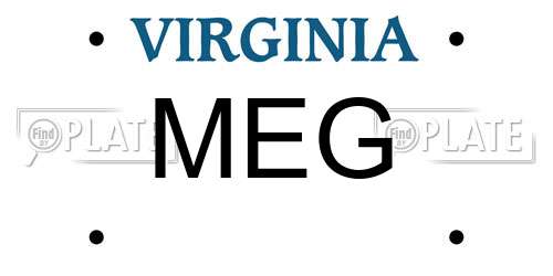 MEG Virginia License Plate