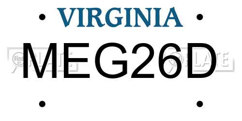 MEG26D Virginia License Plate