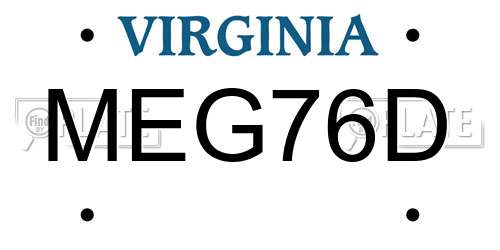 MEG76D Virginia License Plate