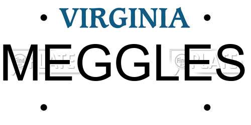 MEGGLES Virginia License Plate