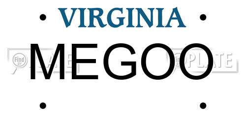 MEGOO Virginia License Plate