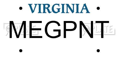 MEGPNT Virginia License Plate