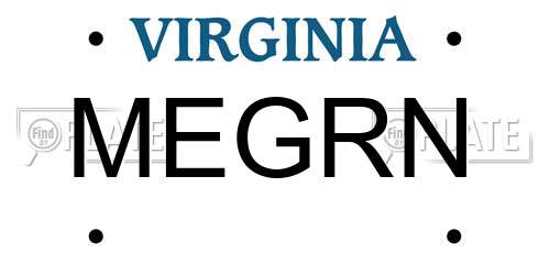 MEGRN Virginia License Plate