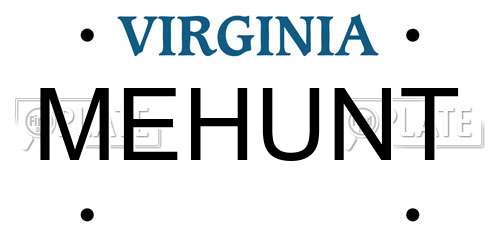 MEHUNT Virginia License Plate