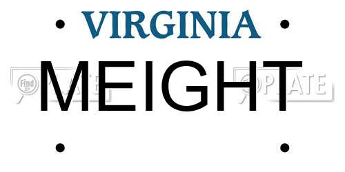 MEIGHT Virginia License Plate