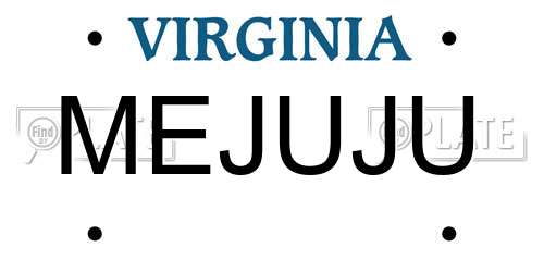 MEJUJU Virginia License Plate