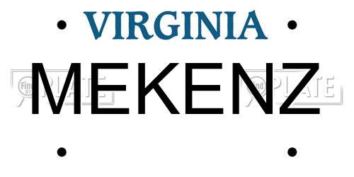 MEKENZ Virginia License Plate
