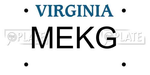 MEKG Virginia License Plate
