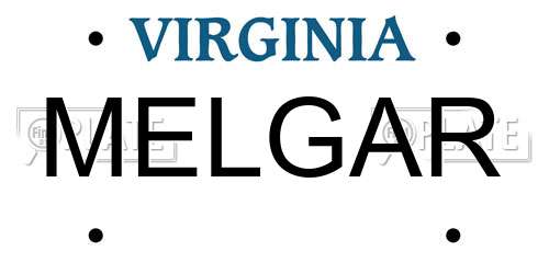 MELGAR Virginia License Plate