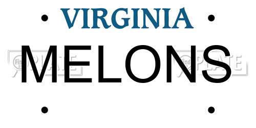 MELONS Virginia License Plate