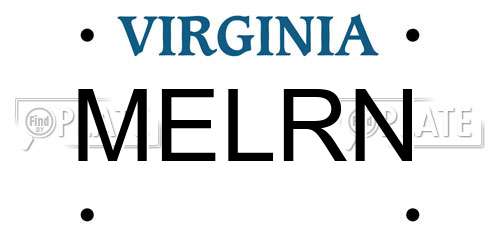 MELRN Virginia License Plate