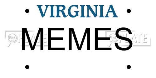 MEMES Virginia License Plate