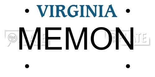 MEMON Virginia License Plate